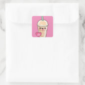 Emoji Iced Latte Vierkante Sticker (Tas)