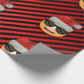 Emoji in Santa Hat en zonnebrillen voor Kerstmis Cadeaupapier (Hoek)
