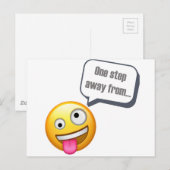 Emoji is een stap van gek worden briefkaart (Voorkant / Achterkant)