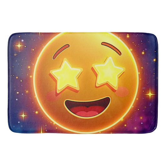 Emoji Joy met sterrenoog Badmat (Voorkant)