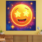 Emoji Joy met sterrenoog Canvas Afdruk (Insitu (Woonkamer))