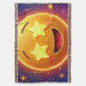 Emoji Joy met sterrenoog Deken (Voorkant Verticaal)