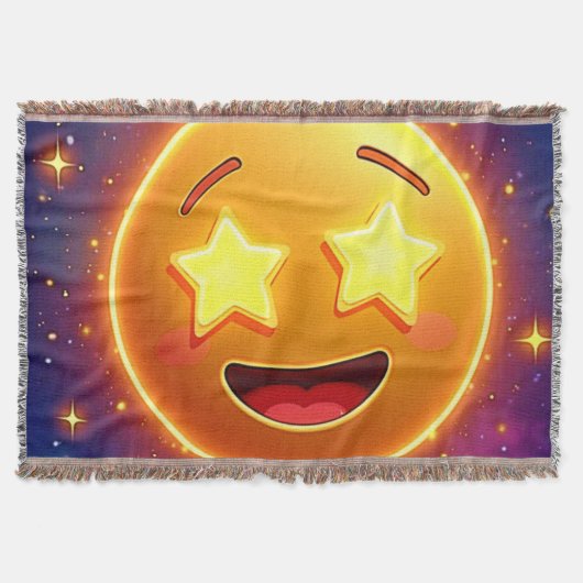 Emoji Joy met sterrenoog Deken (Voorkant)