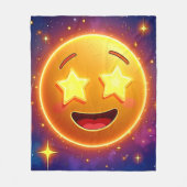 Emoji Joy met sterrenoog Fleece Deken (Voorkant)