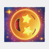 Emoji Joy met sterrenoog Fleece Deken (Voorkant (Horizontaal))