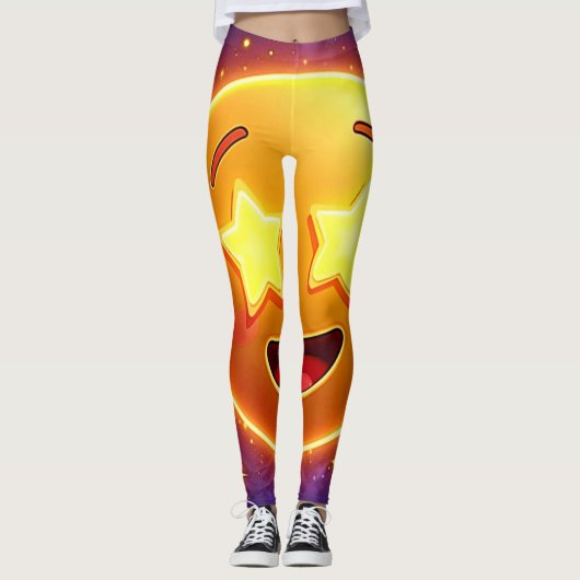 Emoji Joy met sterrenoog Leggings (Voorkant)