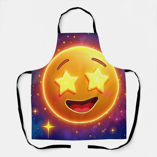 Emoji Joy met sterrenoog Schort (Voorkant)