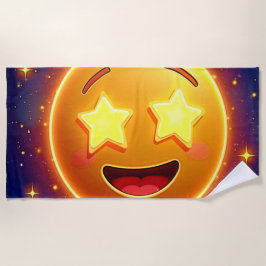 Emoji Joy met sterrenoog Strandlaken