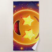Emoji Joy met sterrenoog Strandlaken (Voorkant)