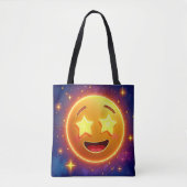 Emoji Joy met sterrenoog Tote Bag (Voorkant)