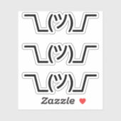 Emoji Kawaii Face op tekst gebaseerde Shrug Sticker (Vel)