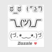 Emoji Kawaii Faces tekst gebaseerde emoticons 4x s Sticker (Vel)