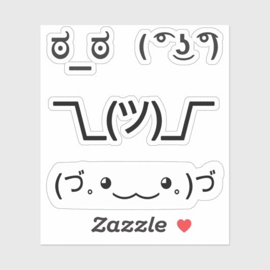 Emoji Kawaii Faces tekst gebaseerde emoticons 4x s Sticker (Vel)