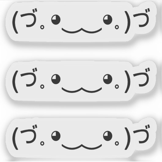 Emoji Kawaii Gezicht tekst gebaseerde emoticon (づ。 Sticker (Voorkant)