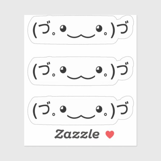 Emoji Kawaii Gezicht tekst gebaseerde emoticon (づ。 Sticker (Vel)