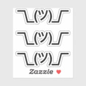 Emoji Kawaii Gezicht tekst-gebaseerde Schouderopha Sticker (Vel)