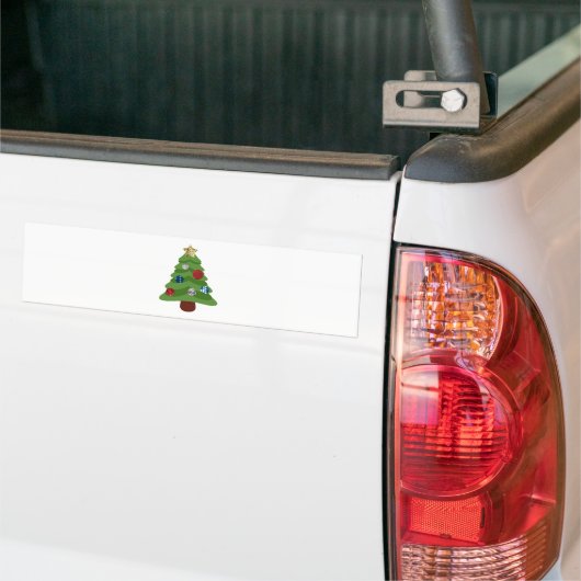 emoji kerstboom bumpersticker (Op Truck)