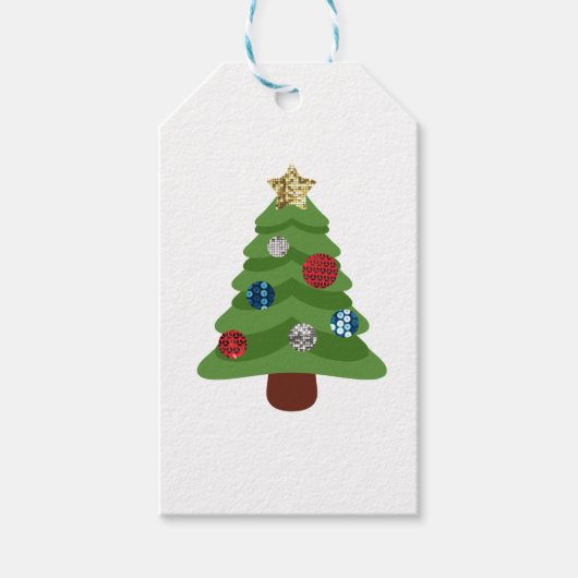 emoji kerstboom cadeaulabel (Voorkant)