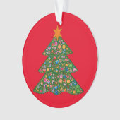 Emoji kerstboom en rode Built4Love hart Ornament (voorkant)