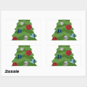 emoji kerstboom rechthoekige sticker (Vel)