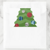 emoji kerstboom rechthoekige sticker (Tas)