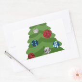 emoji kerstboom rechthoekige sticker (Envelop)