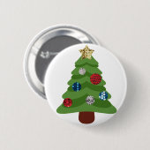 emoji kerstboom ronde button 5,7 cm (Voorkant /achterkant)