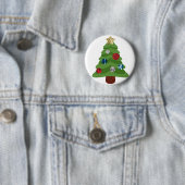 emoji kerstboom ronde button 5,7 cm (In situ)