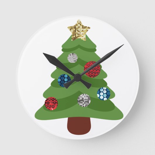 emoji kerstboom ronde klok (Voorkant)