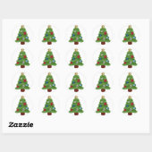 emoji kerstboom ronde sticker (Vel)
