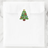 emoji kerstboom ronde sticker (Tas)
