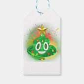 Emoji Kerstboom Spray Verf Cadeaulabel (Voorkant)