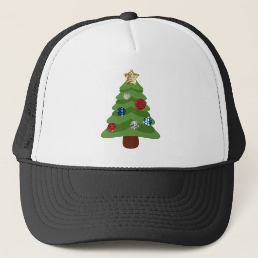 emoji kerstboom trucker pet (Voorkant)