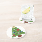 emoji kerstboom zandsteen onderzetter (Zijkant)