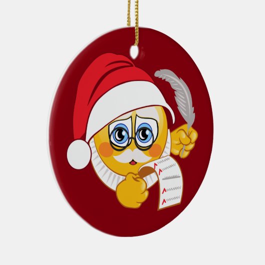 Emoji Kerstkerstversiering Keramisch Ornament (Rechts)
