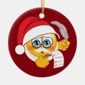 Emoji Kerstkerstversiering Keramisch Ornament (Voorkant)