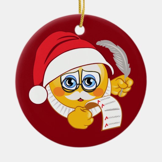 Emoji Kerstkerstversiering Keramisch Ornament (Voorkant)