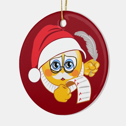 Emoji Kerstkerstversiering Keramisch Ornament (Links)