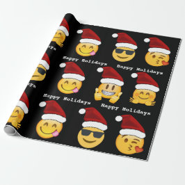 Emoji Kerstmis Cadeaupapier