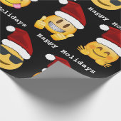 Emoji Kerstmis Cadeaupapier (Hoek)