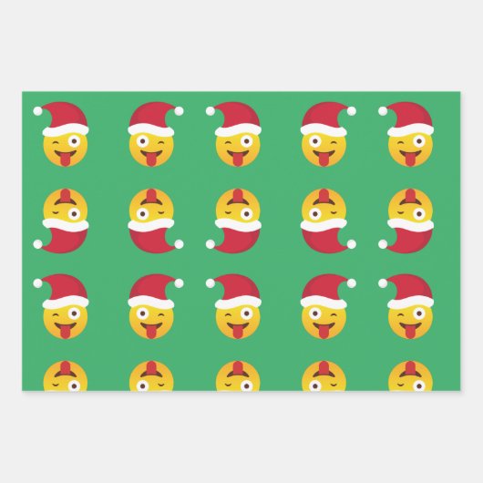 Emoji Kerstmis Inpakpapier Vel (Voorkant 2)
