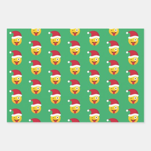 Emoji Kerstmis Inpakpapier Vel (Voorkant)