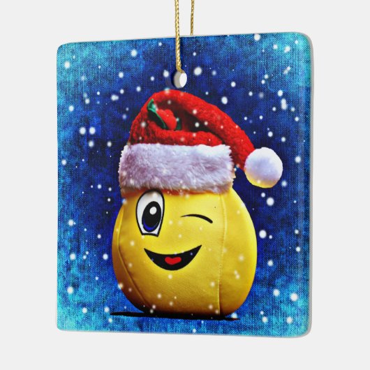 Emoji kerstversiering keramisch ornament (Links)