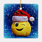 Emoji kerstversiering keramisch ornament (Achterkant)