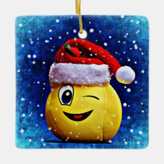 Emoji kerstversiering keramisch ornament