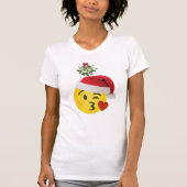 emoji kiss onder het ontwerp van het mistletoe - k t-shirt (Voorkant)