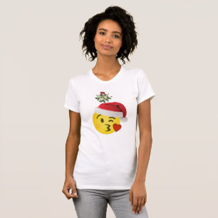 emoji kiss onder het ontwerp van het mistletoe - k t-shirt