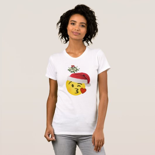 emoji kiss onder het ontwerp van het mistletoe - k t-shirt (Voorkant volledig)