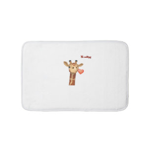 Emoji knipogen Kissing Heart Giraffe Face Badmat