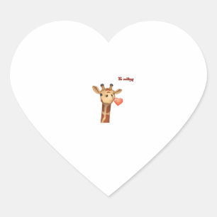 Emoji knipogen Kissing Heart Giraffe Face Hart Sticker